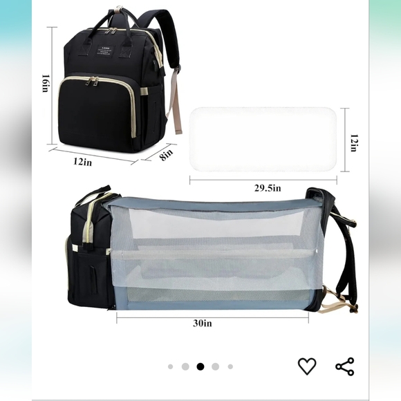 Handbags - NWT Baby Diaper Bag with Changing Station